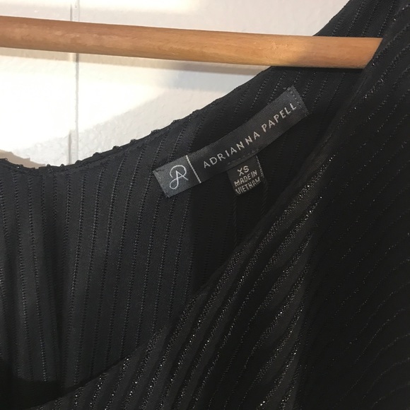 Adrianna Papell Sparkle Stripe Ruffle Top - Picture 8 of 8